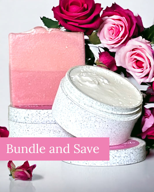 Rose Set with goat milk skincare, non-toxic and chemical-free